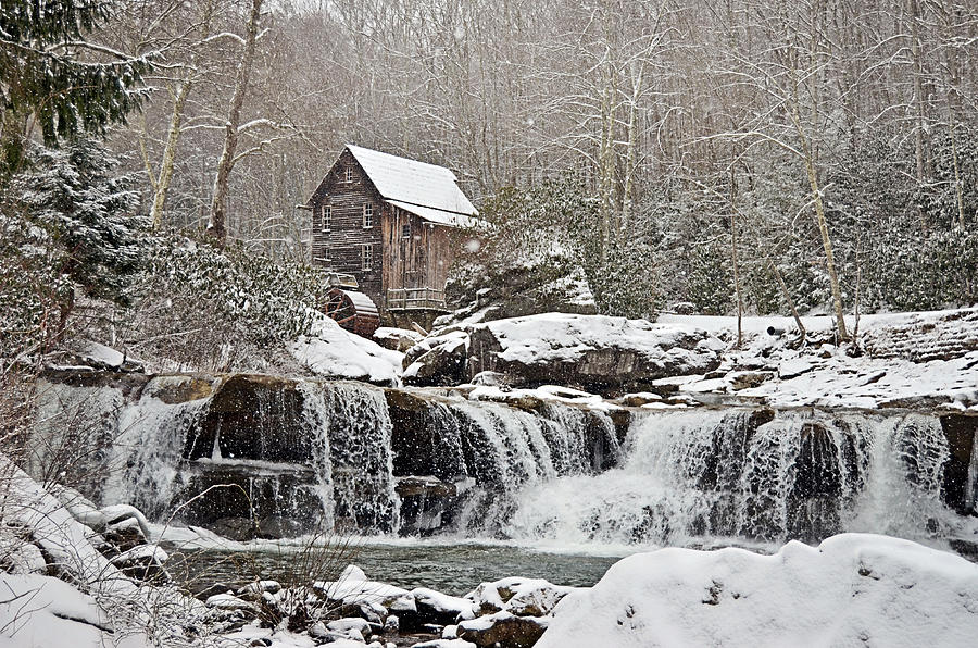 Winter Wonderland Wooden Watermill Photograph by Lisa Lambert-Shank
