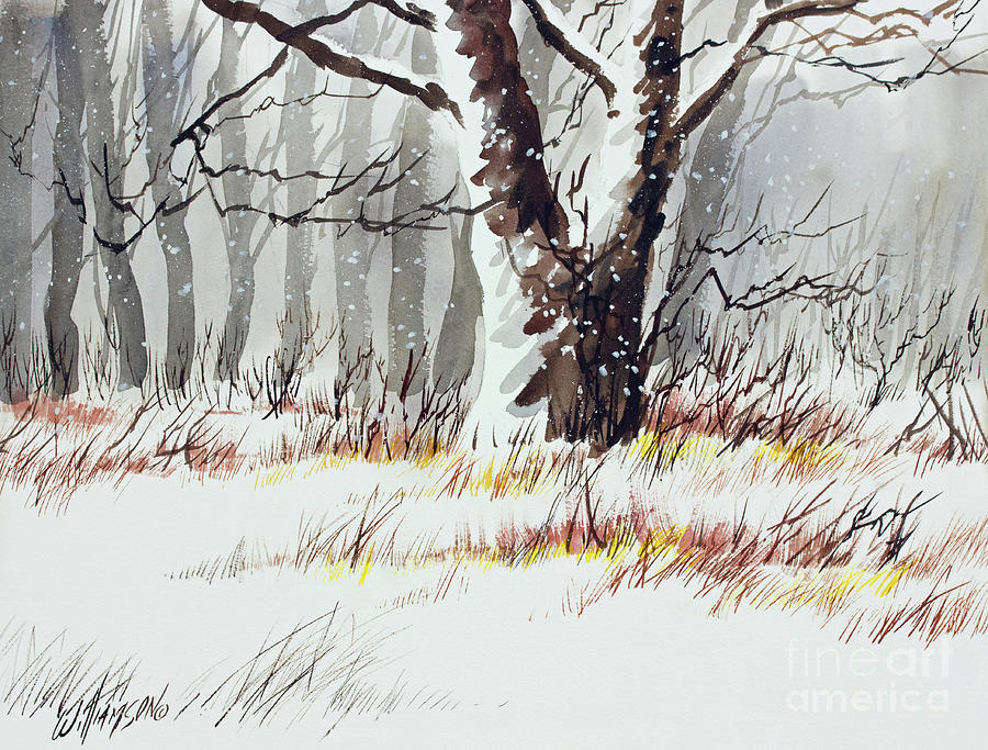 Winter Woodland Painting by James Williamson