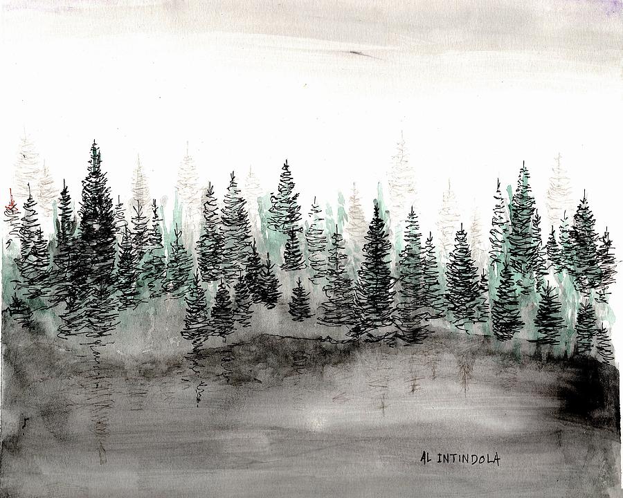 Winter Woods Painting by Al Intindola