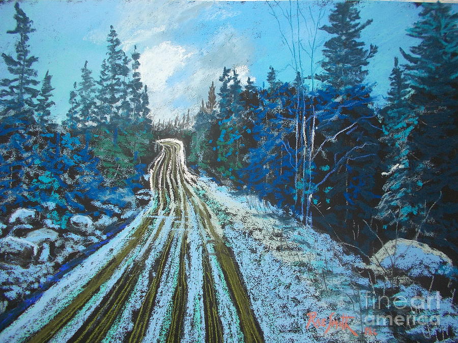 Winter Woods Road  Pastel by Rae  Smith PAC