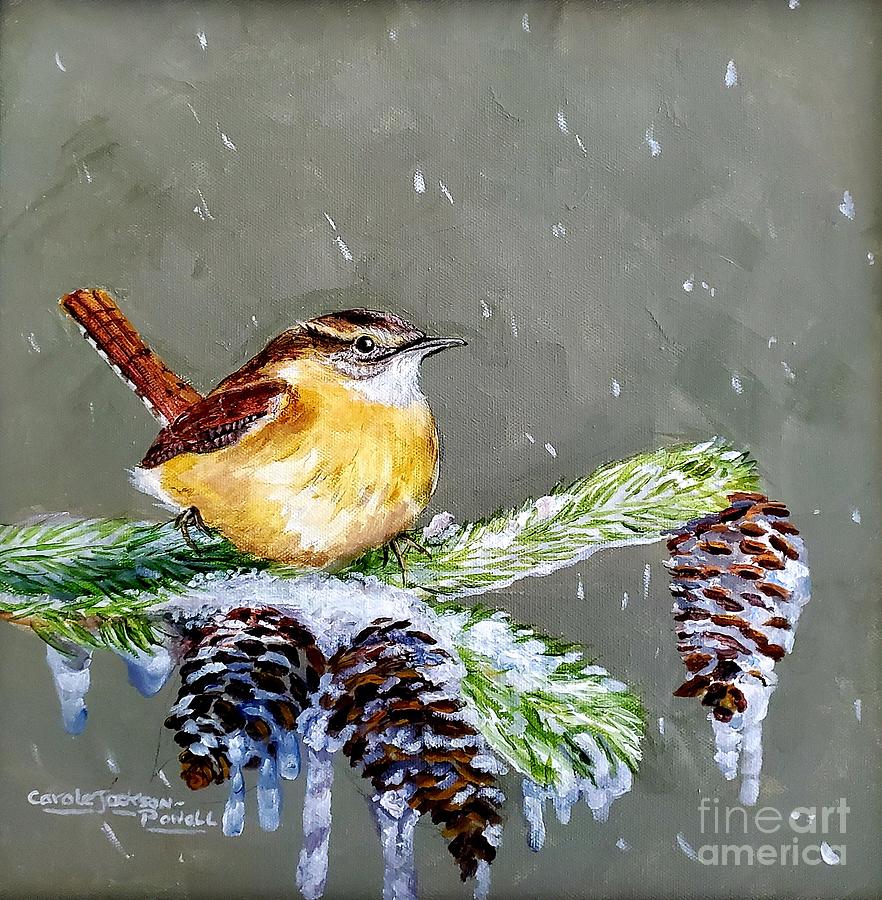 Winter Wren Painting by Carole Powell