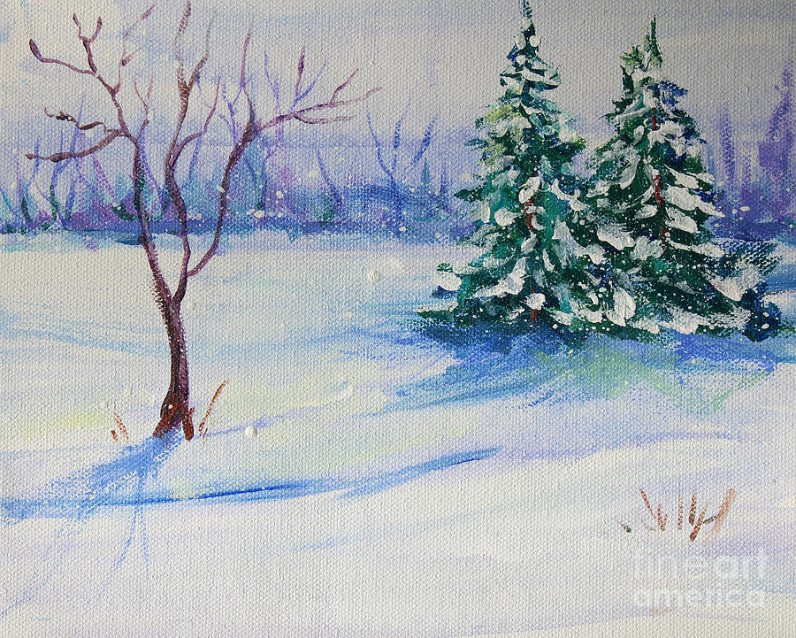 Winters beginning Painting by Li Newton