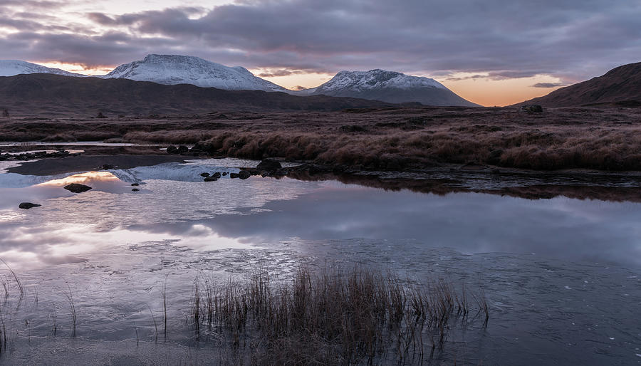 Winters Dawn, Lochan Na Stainge, Rannoch Moor, Scotland Photograph by Sarah Howard