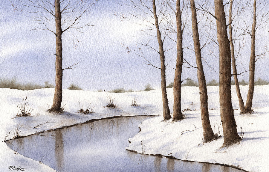 Winter Painting - Winters Day by Michael Baker