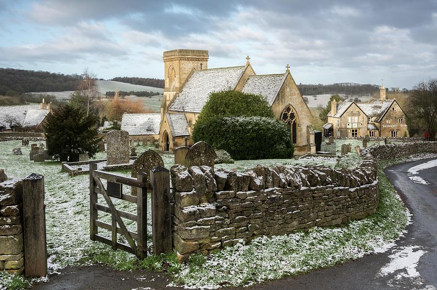 Winters Day, Snowshill, North Cotswolds, England Photograph by Sarah Howard