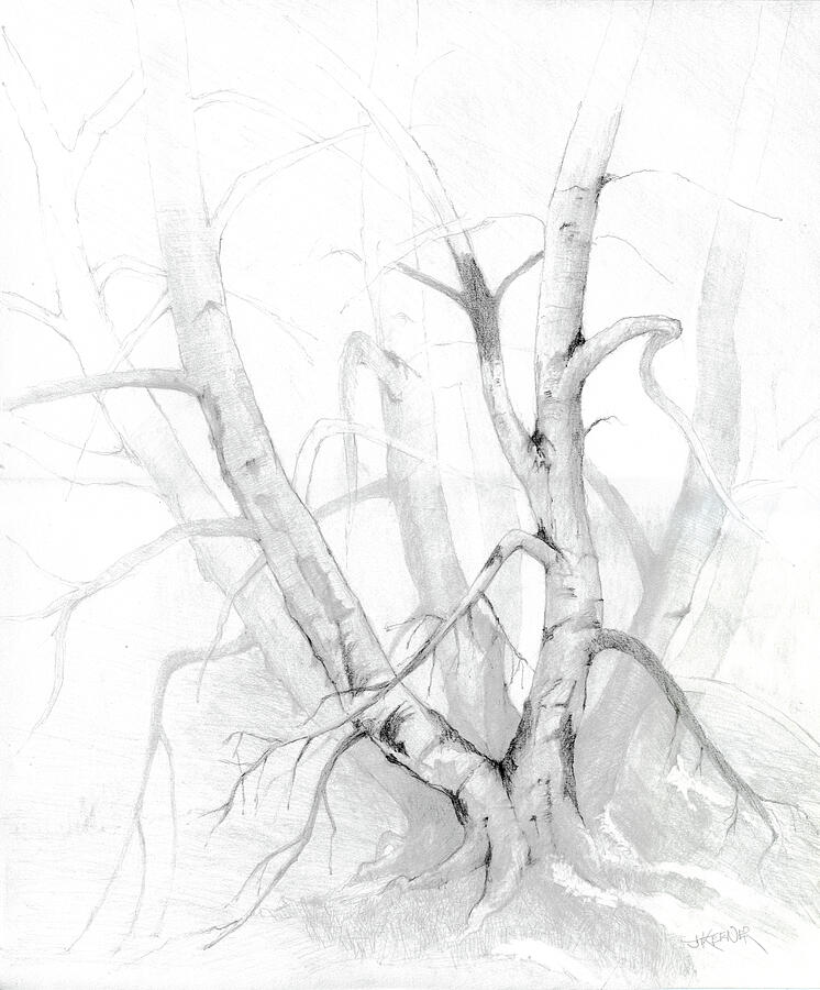 Winters End Drawing by Joel Keener Winters End Drawing by Joel Keener