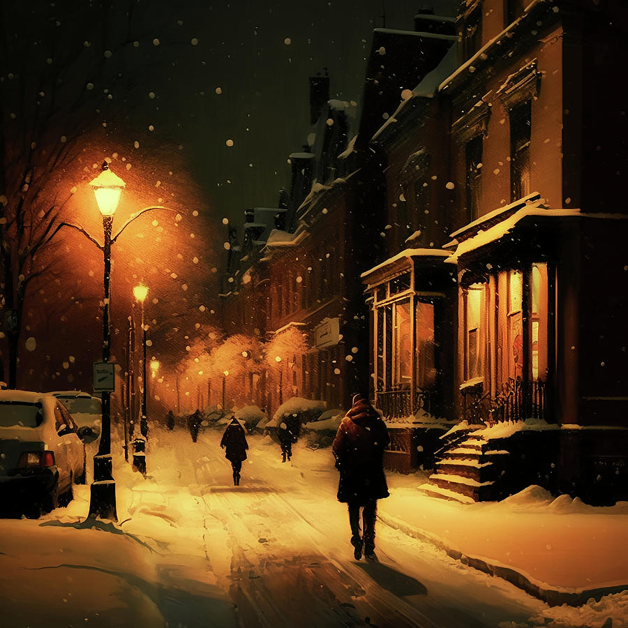 Winters Glow in Montreal Digital Art by Robert Knight