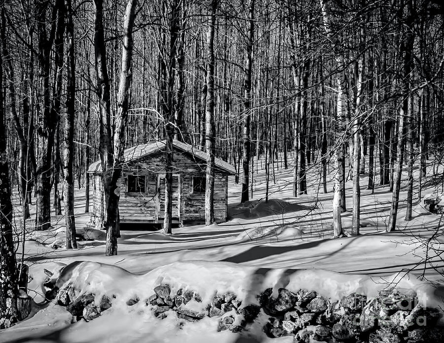 Winters Home - BW Photograph by James Aiken