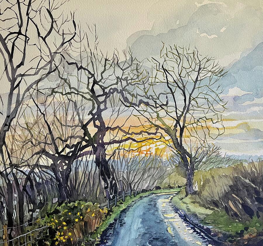 Flower Painting - Winters Lane Herefordshire by Luisa Millicent