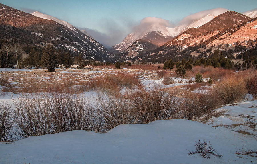 Winters Morning Glow, Rocky Mountain National Park Photograph by Marcy Wielfaert