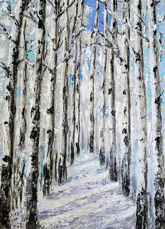 Winters Path Painting by Ann Frederick