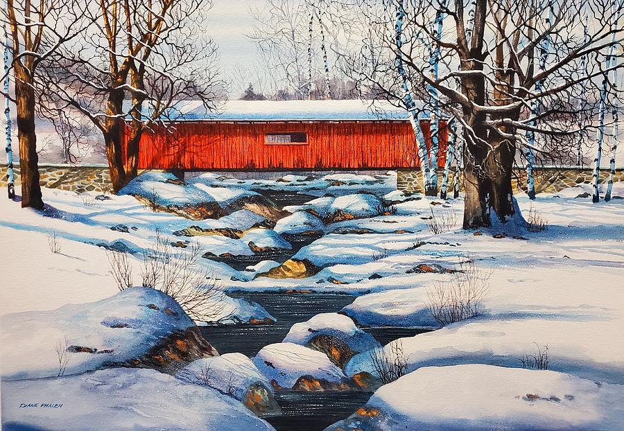 Winters Peace Painting by Diane Phalen