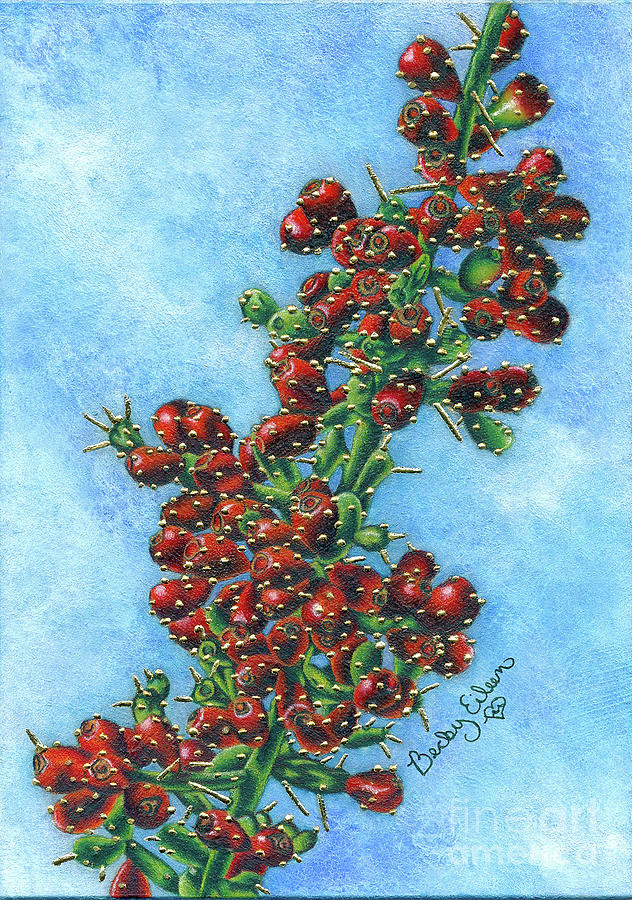 Winter Mixed Media - Winters Prickly Gift by Becky Eileen Eller