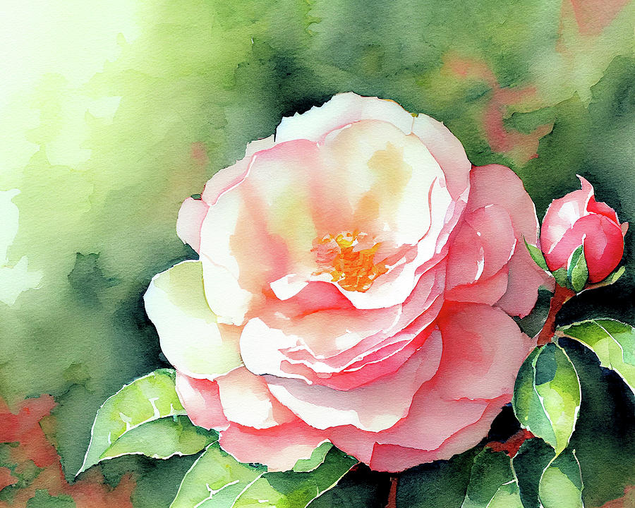 Winters Rose - The Camellia Mixed Media by Mark Tisdale