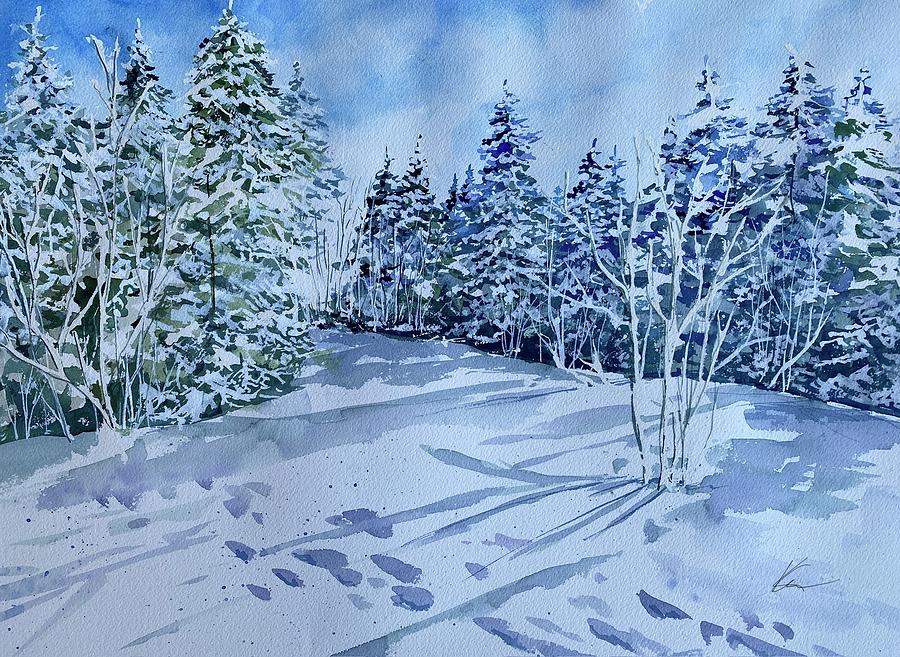 Winters Serenity Painting by Kellie Chasse