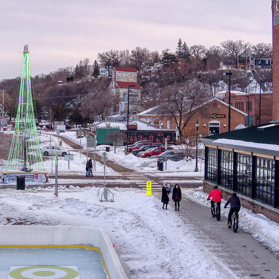 Wintertime in Stillwater Minnesota Downtown Ice Rink Photograph by Greg Schulz Pictures Over Stillwater