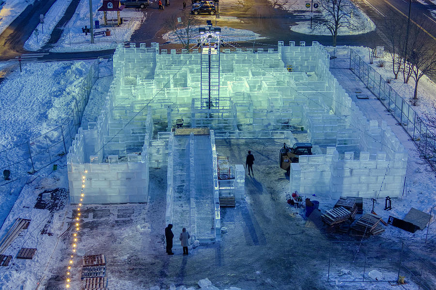 Wintertime in Stillwater Minnesota Ice Maze Ice Slide Photograph by Greg Schulz Pictures Over Stillwater