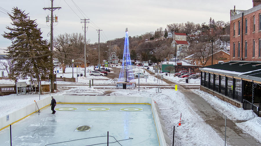 Wintertime in Stillwater Minnesota Ice Rink Downtown Photograph by Greg Schulz Pictures Over Stillwater