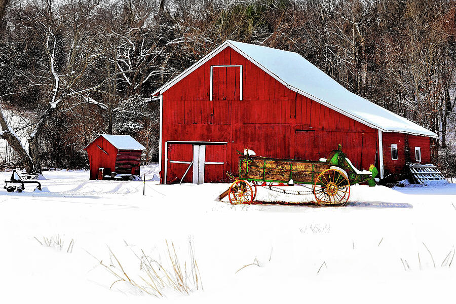 Wintertime on the farm Photograph by Dave Sandt