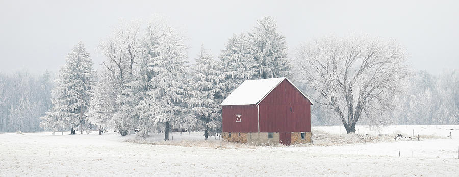 Wintery Red Wisconsin Barn Photograph by Brook Burling