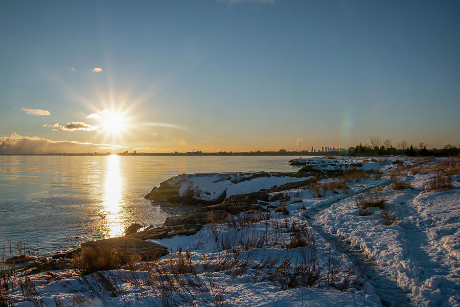 Wintery Sam Smith Park in Toronto During Sunset Photograph by John Twynam