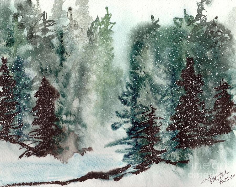 Wintery Stand Painting by AnnMarie Parson-McNamara