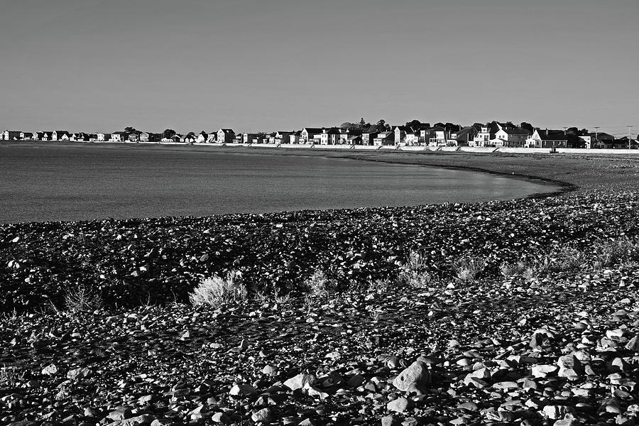Winthrop MA Yirrell Beach at Sunrise Rocky Beach Black and White Photograph by Toby McGuire