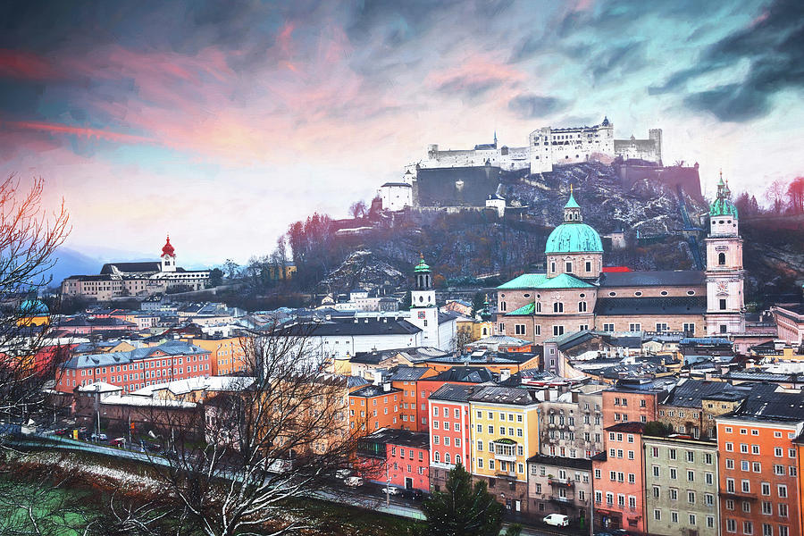 Wintry City Scenes Salzburg Austria  Photograph by Carol Japp
