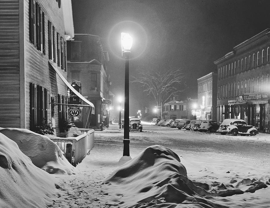 Wintry Evening - Woodstock, Vermont 1940 Photograph by Marion Post ...