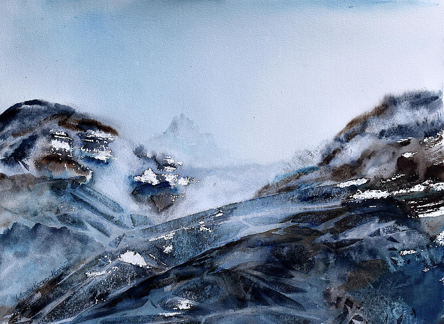 Wintry Mountains #1 Painting by Wendy Keeney-Kennicutt
