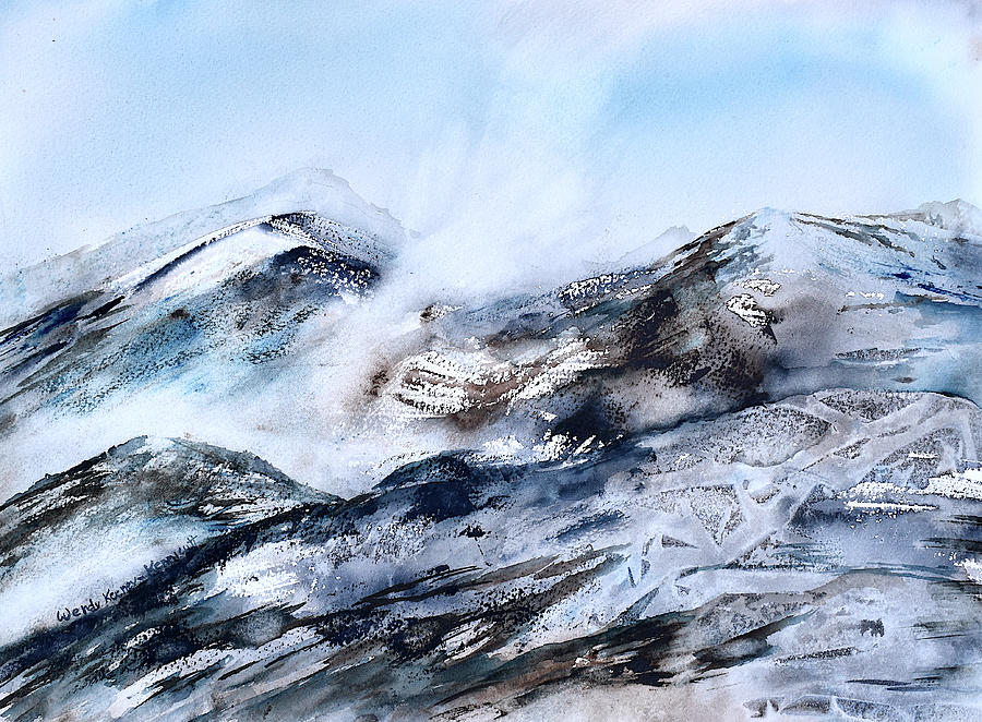 Wintry Mountains #4 Painting by Wendy Keeney-Kennicutt