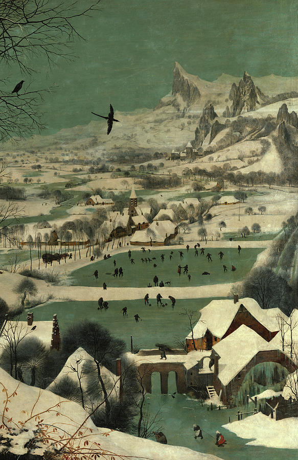 Wintry Scene, The Hunters in the Snow Painting by Pieter Bruegel the Elder Fine Art America