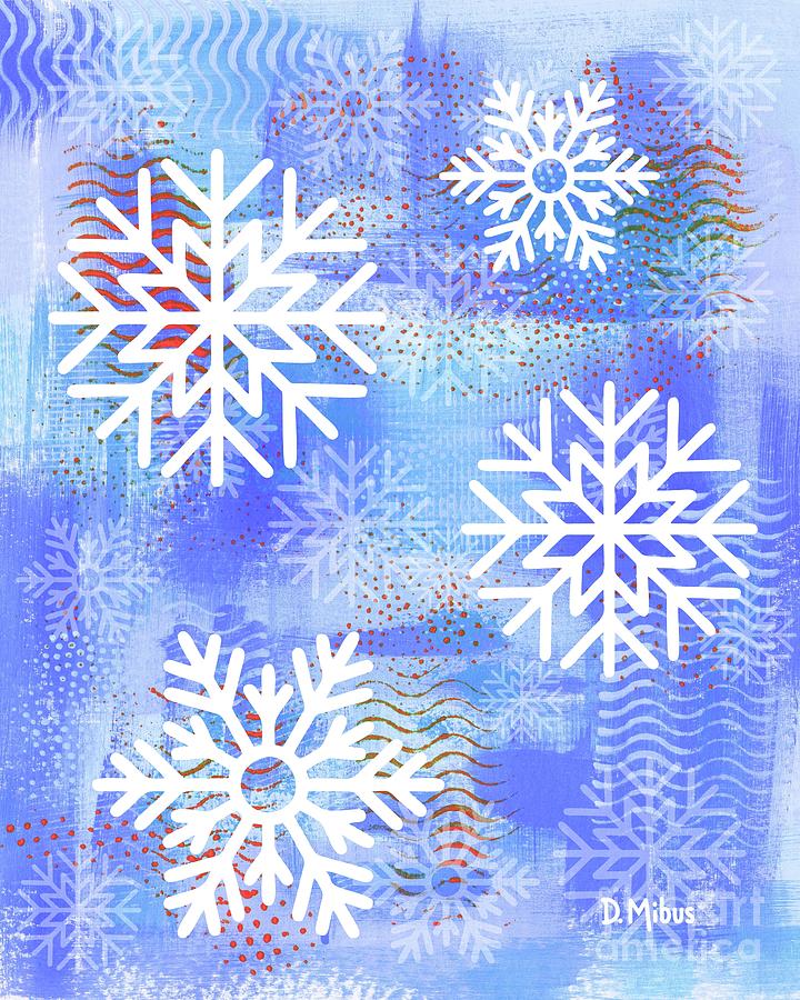 Wintry Wonderland Abstract Mixed Media by Donna Mibus