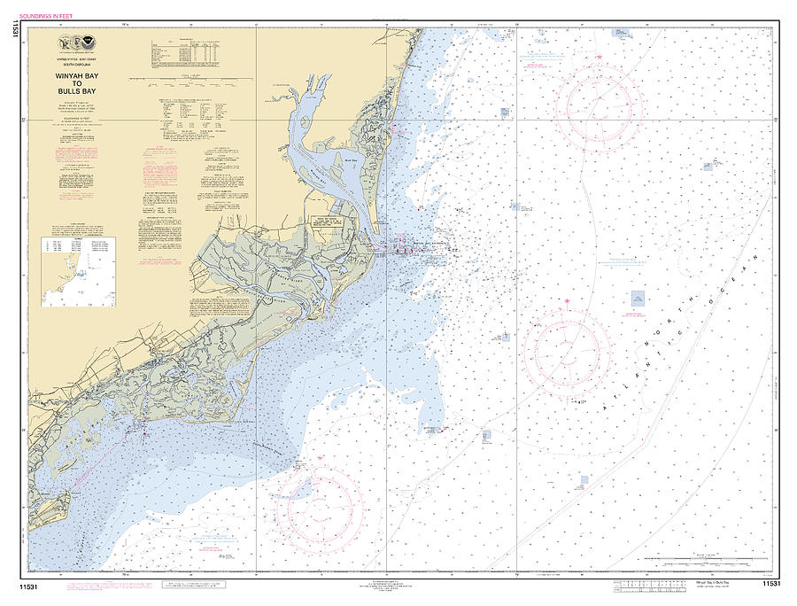 Winyah Bay To Bulls Bay, Noaa Chart 11531 Digital Art by Nautical ...