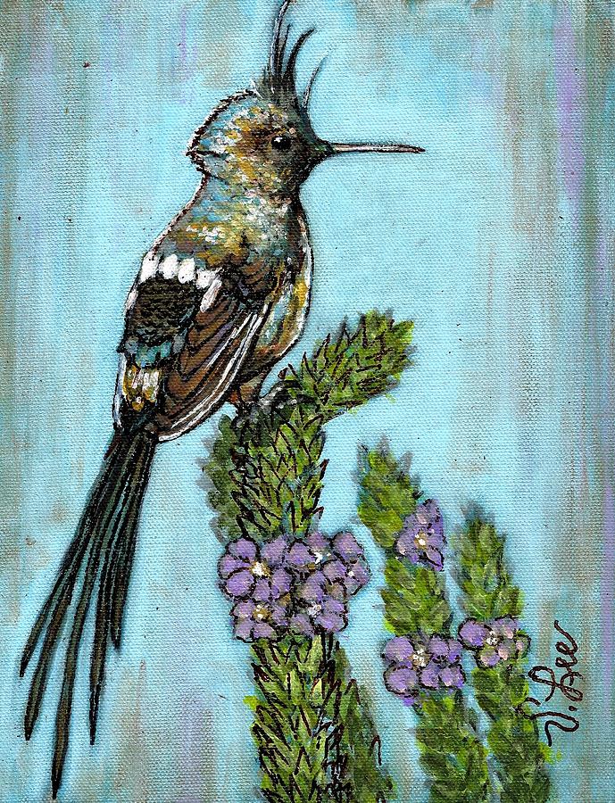 Wire-Crested Thorntail Painting by VLee Watson