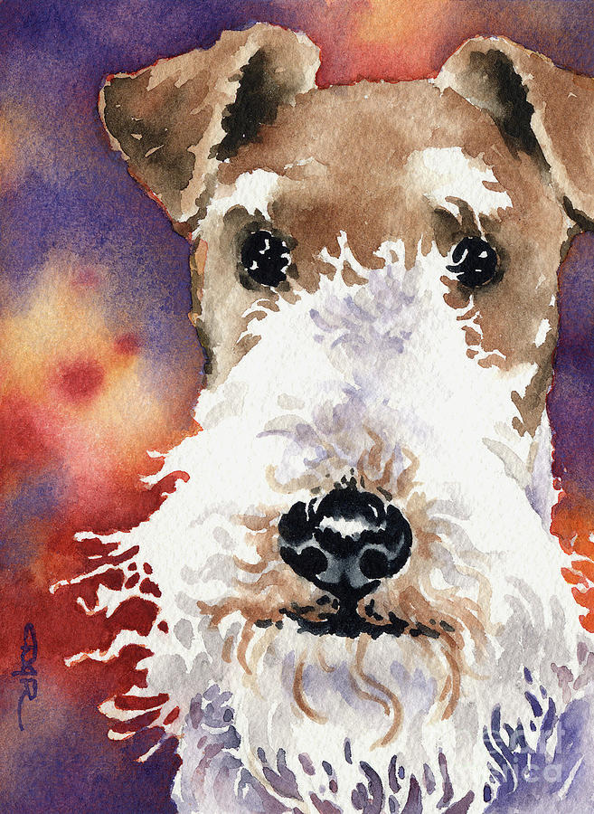Dog Painting - Wire Fox Terrier Dog Art by David Rogers