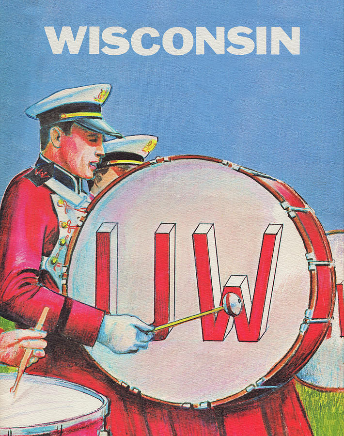 Wisconsin Badger Band Art Mixed Media by Row One Brand