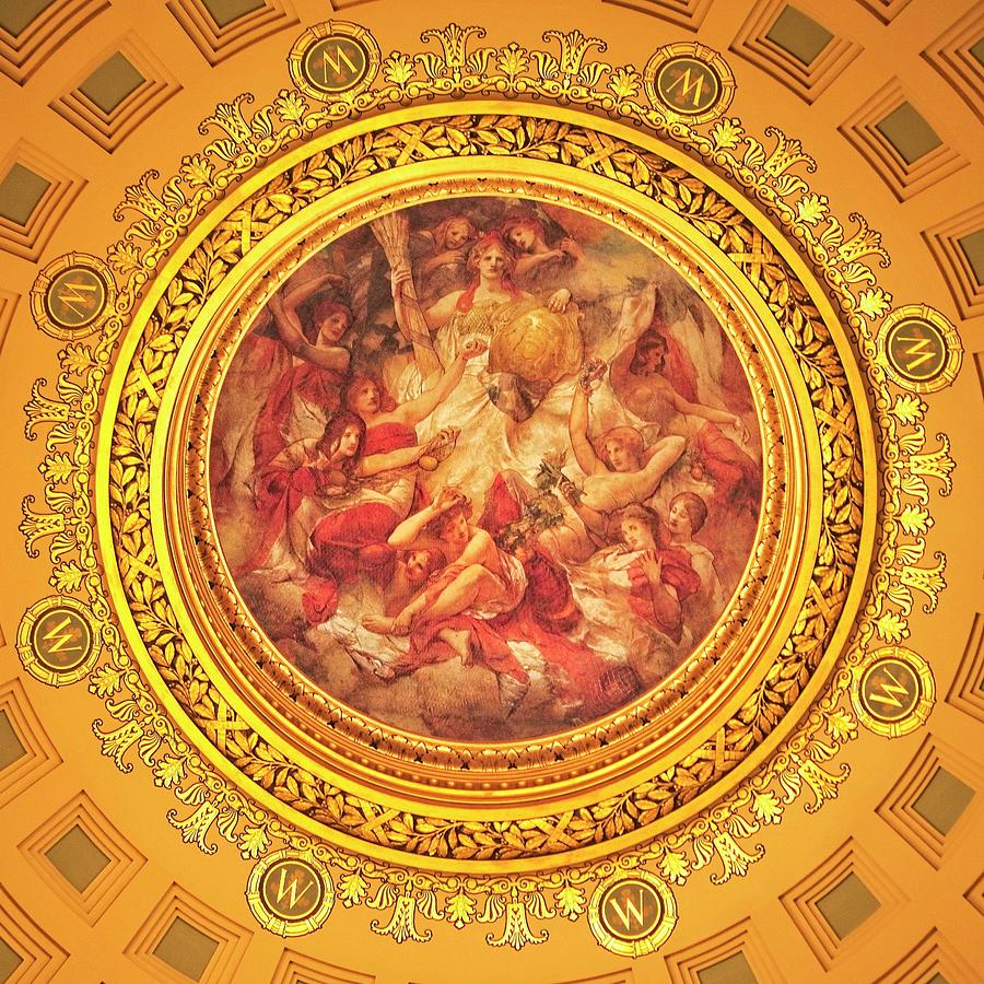 Wisconsin Capitol Dome Mural Photograph by Steven Ralser