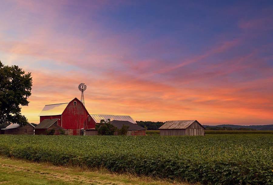 Wisconsin Farm At Sunrise Photograph By Mountain Dreams   Fine Art America