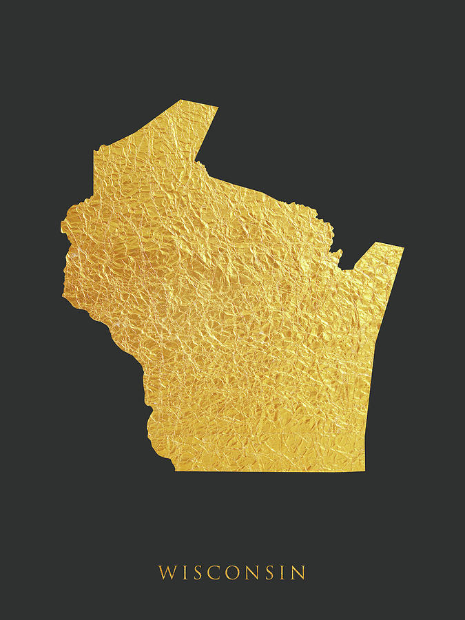 Wisconsin Gold Map #17 Digital Art by Michael Tompsett