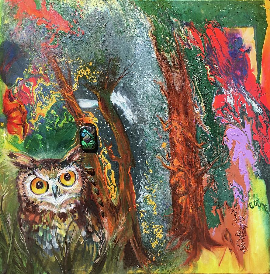 Wisdom of the Forest Creatures Mixed Media by Sofanya White