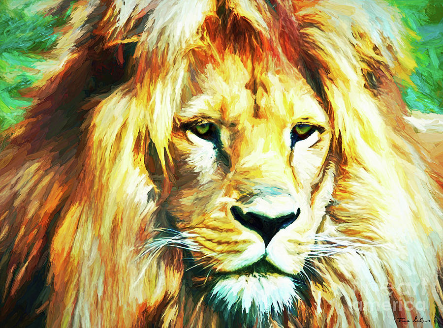 Wise Lion Painting by Tina LeCour | Fine Art America