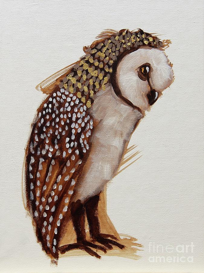 Wise Little Owl Painting by Lucia Stewart