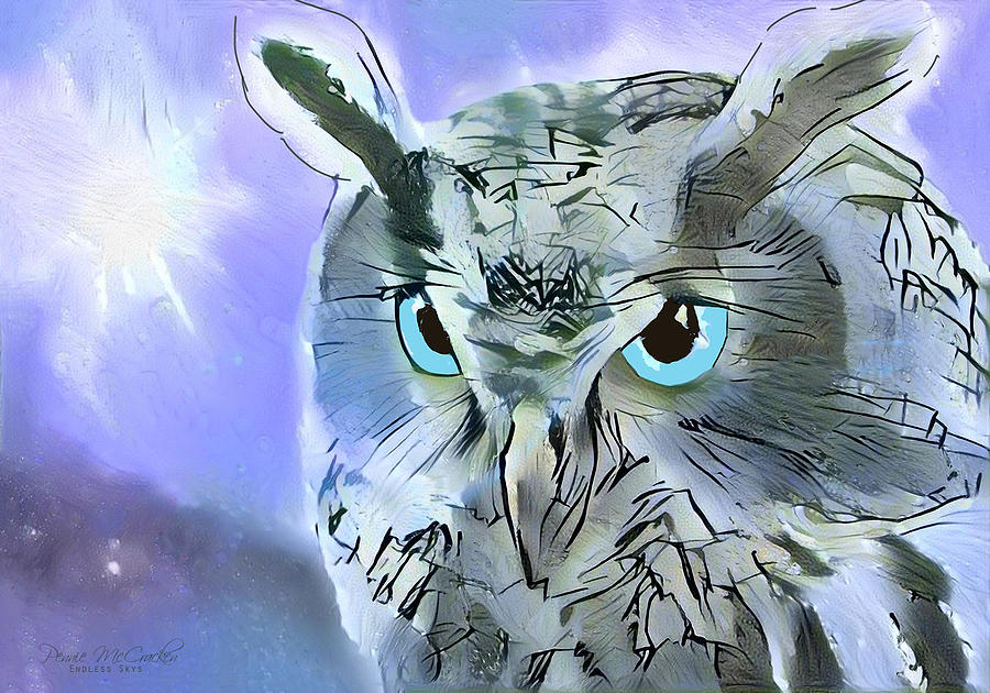 Wise Old Owl Digital Art by Pennie McCracken