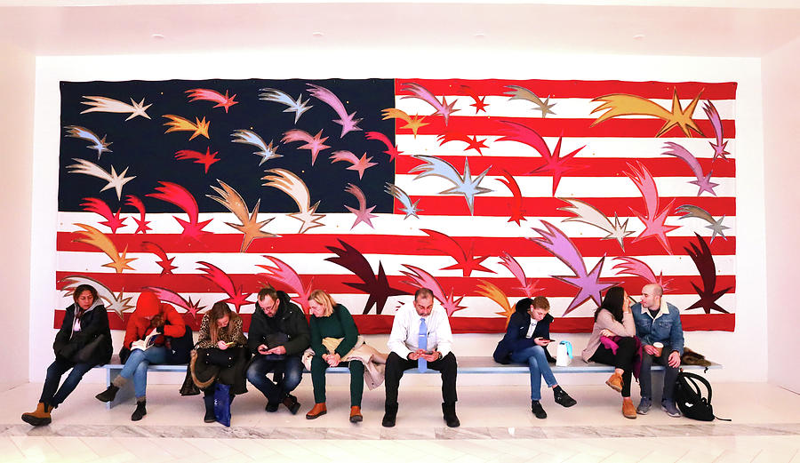 Wishing Stars American Flag Mural Photograph by Allen Beatty