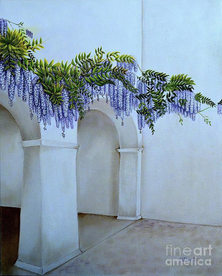 Wisteria Arches Painting by Mary Deal