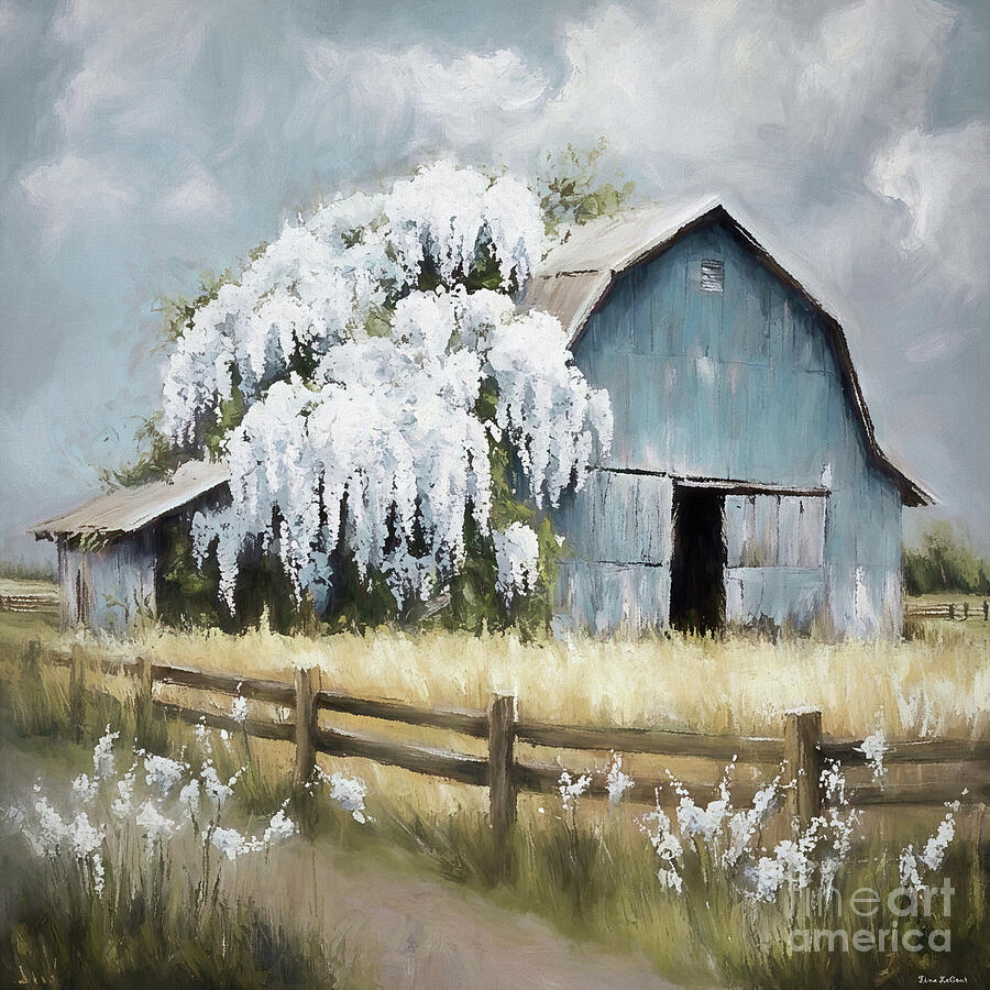 Wisteria Barn Painting by Tina LeCour Wisteria Barn Painting by Tina LeCour