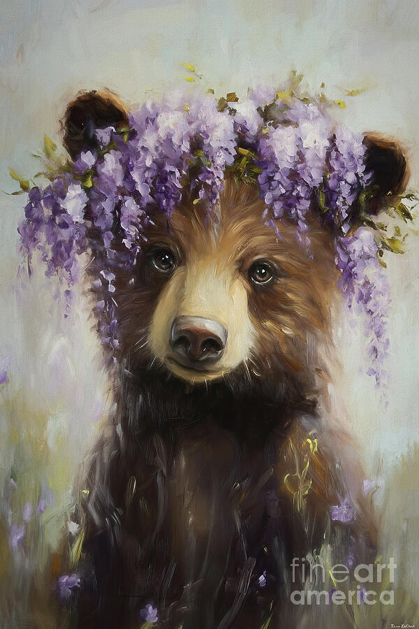 Wisteria Bear Painting by Tina LeCour Wisteria Bear Painting by Tina LeCour