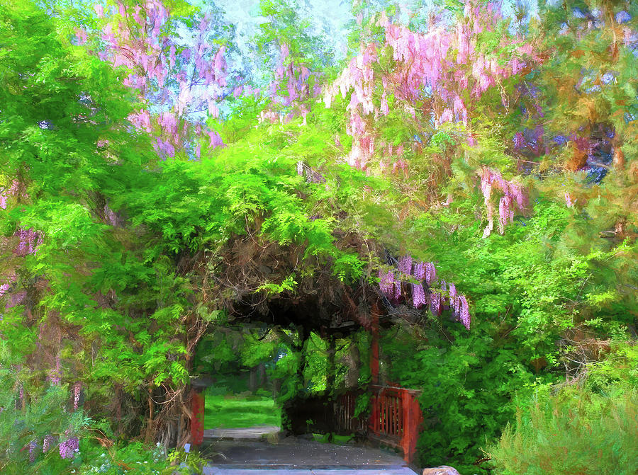Wisteria Covered Bridge Photograph by Donna Kennedy