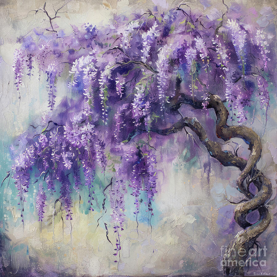 Wisteria Tree Painting by Tina LeCour Wisteria Tree Painting by Tina LeCour